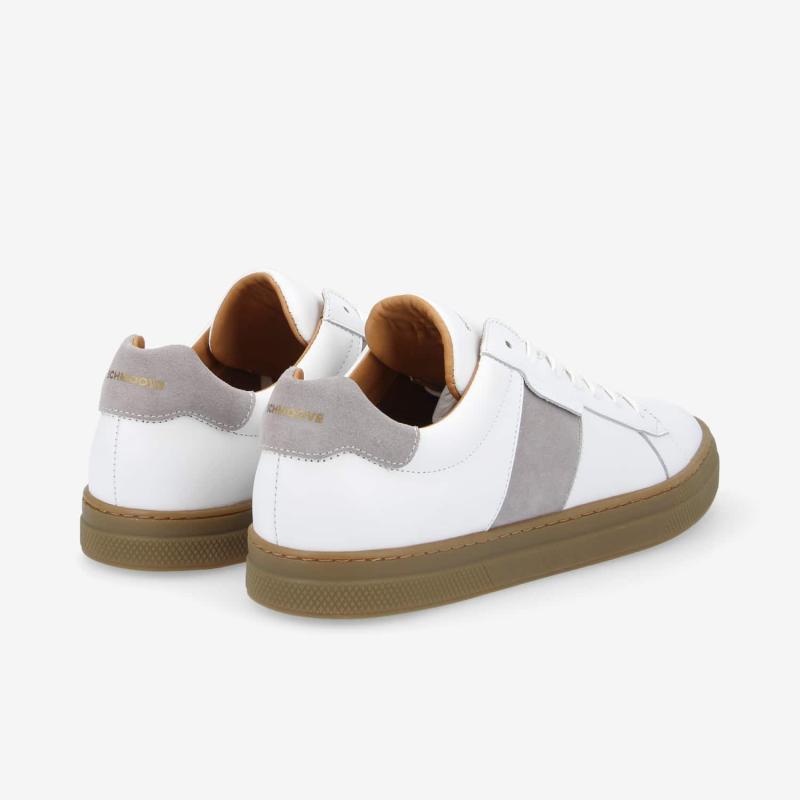 SPARK GANG M - NAPPA/NAP/SUEDE - WHITE/WHITE/SOURIS